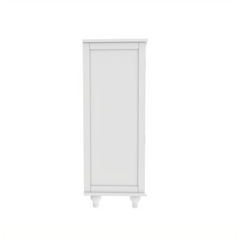 Minimalist Buffet Cabinet with Double Glass Doors and Drawer, Wooden Storage Sideboard Cupboard for Living room, Hallway