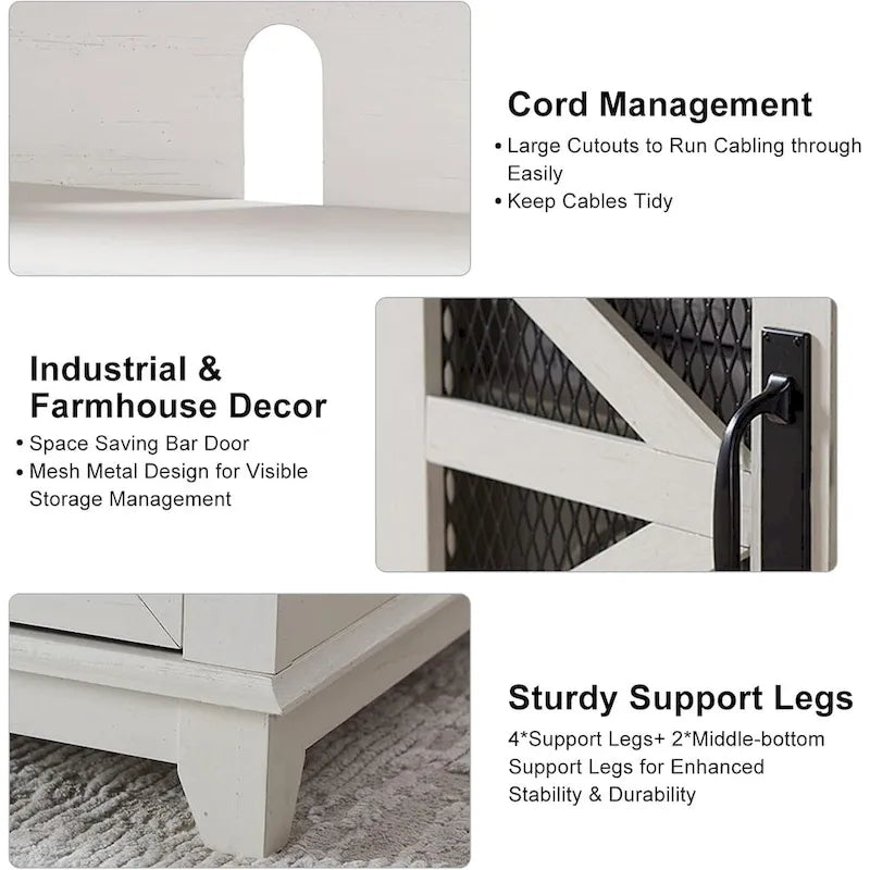 Farmhouse Fireplace TV Stand, Entertainment Center, TV Console