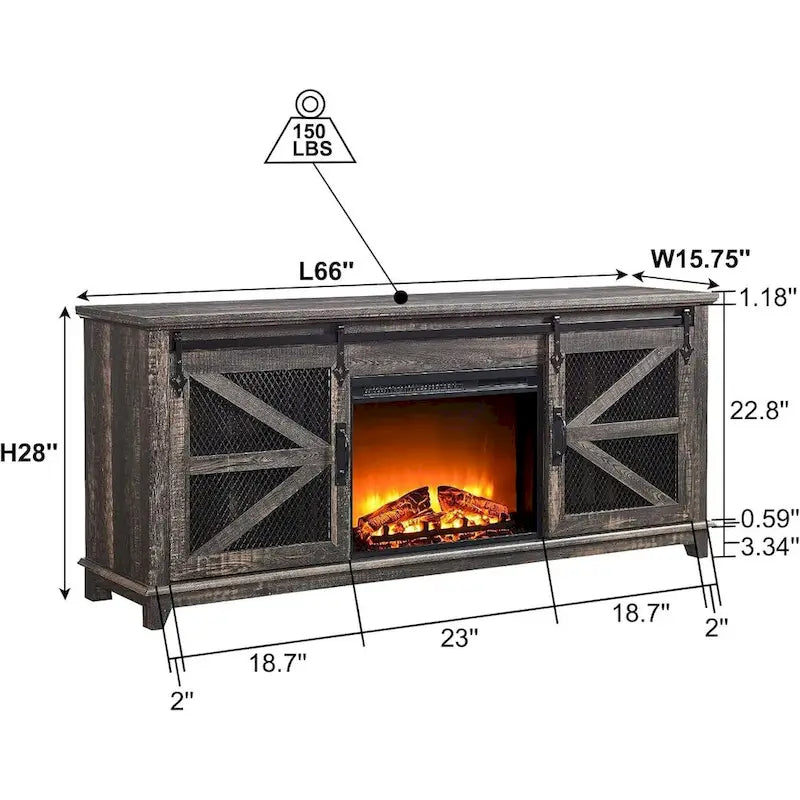 Farmhouse Fireplace TV Stand, Entertainment Center, TV Console