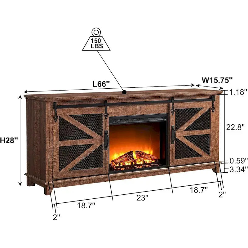 Farmhouse Fireplace TV Stand, Entertainment Center, TV Console