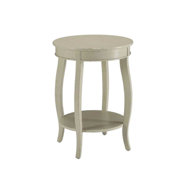 Versatile 24-Inch Solid Wood Round End Table with Shelf Perfect for Bedroom or Living Room - 24 H x 18 W x 18 D