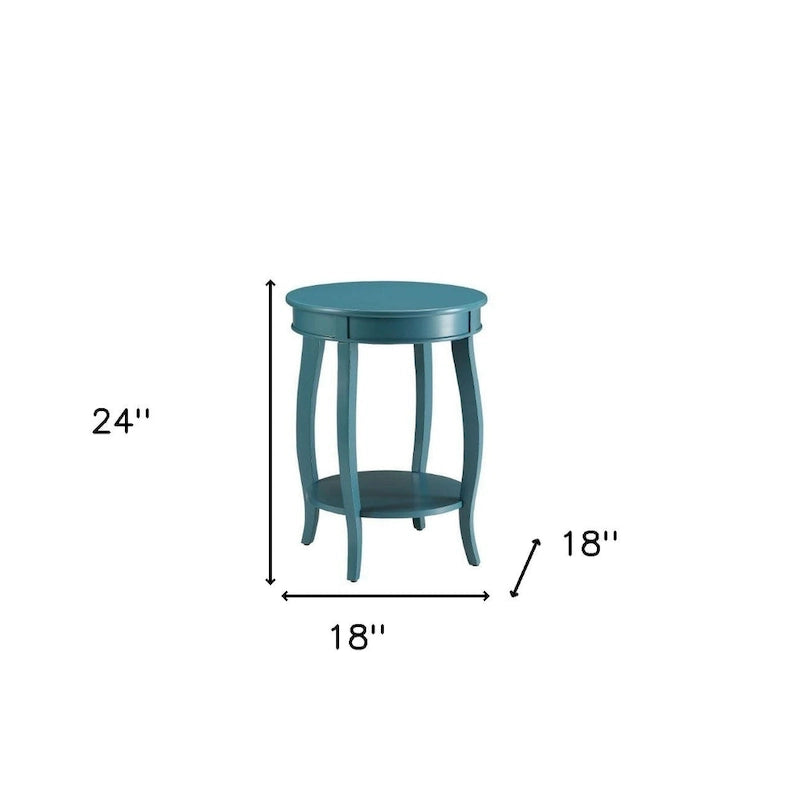 Versatile 24-Inch Solid Wood Round End Table with Shelf Perfect for Bedroom or Living Room - 24 H x 18 W x 18 D