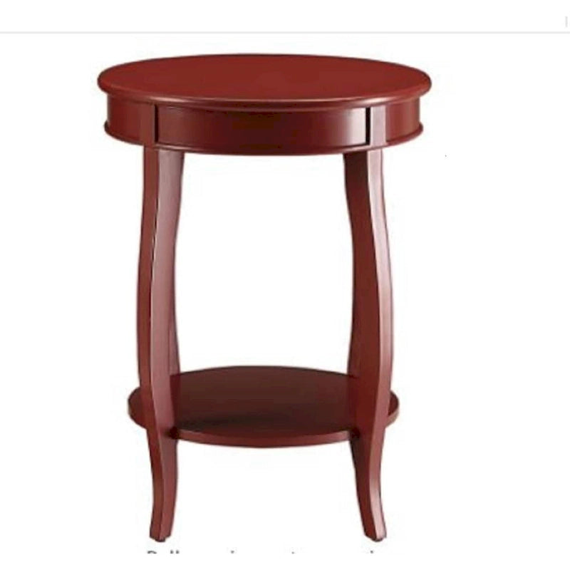 Versatile 24-Inch Solid Wood Round End Table with Shelf Perfect for Bedroom or Living Room - 24 H x 18 W x 18 D