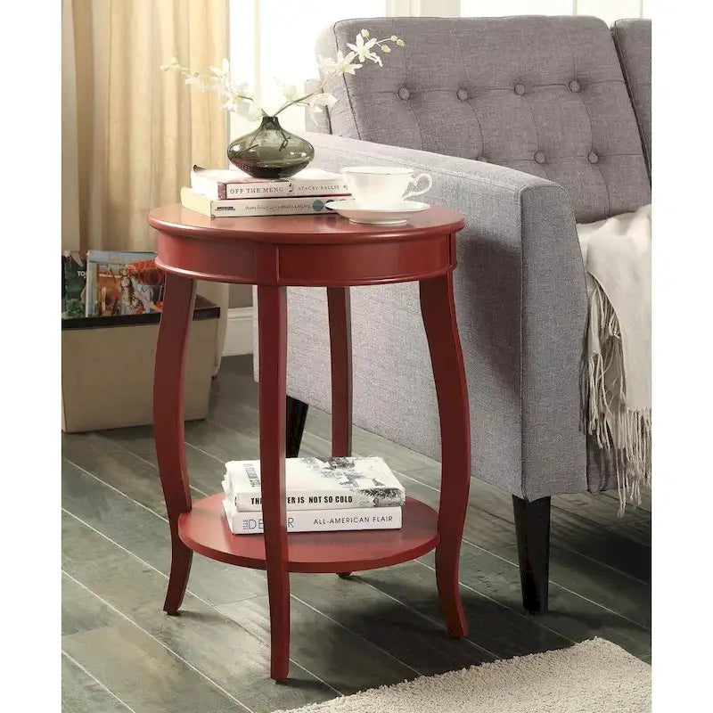 Versatile 24-Inch Solid Wood Round End Table with Shelf Perfect for Bedroom or Living Room - 24 H x 18 W x 18 D