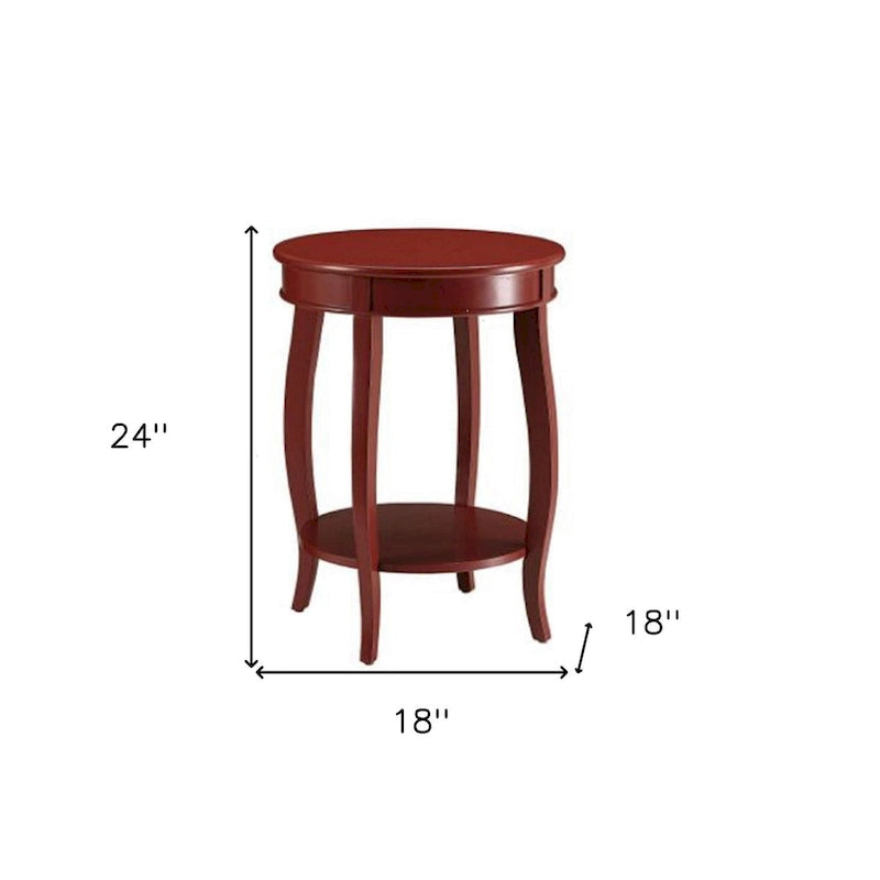Versatile 24-Inch Solid Wood Round End Table with Shelf Perfect for Bedroom or Living Room - 24 H x 18 W x 18 D