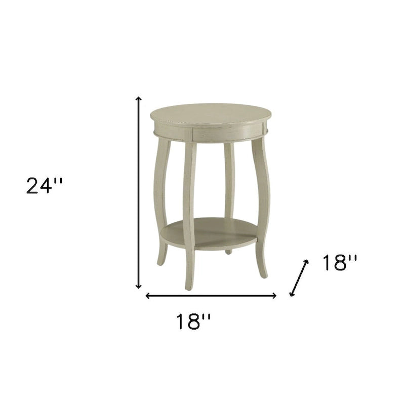 Versatile 24-Inch Solid Wood Round End Table with Shelf Perfect for Bedroom or Living Room - 24 H x 18 W x 18 D