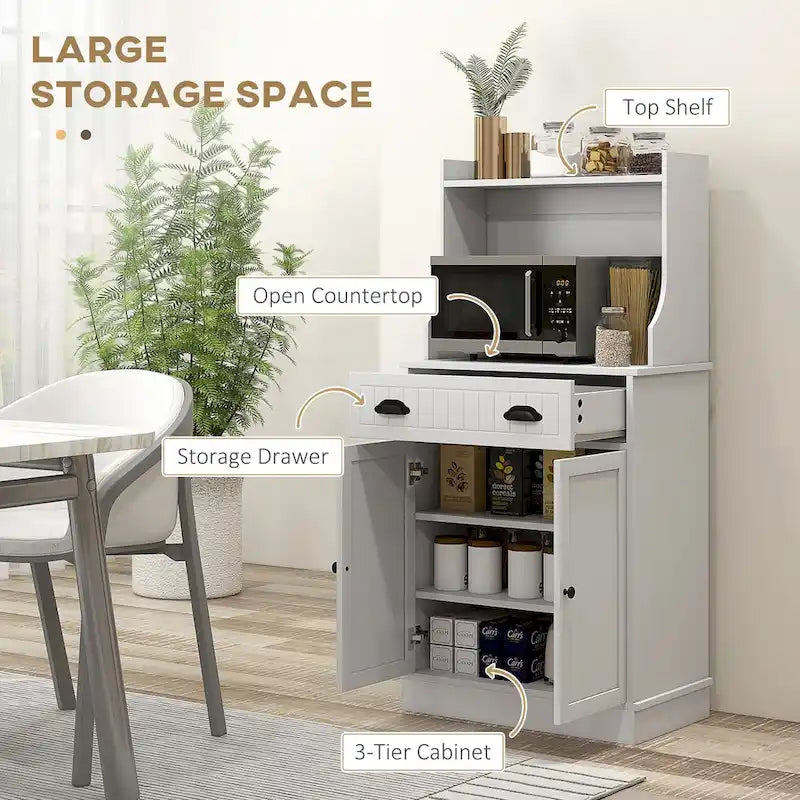 Microwave Cabinet With Storage Drawer(no include stool)