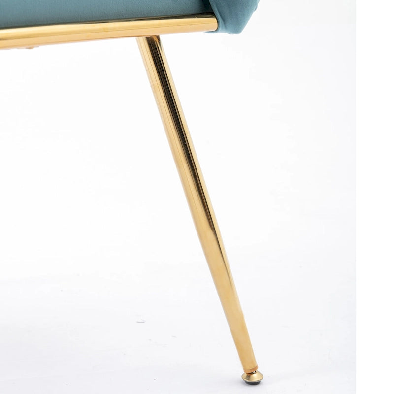 Blue Modern 28.7 Velvet Upholstered Accent Chair with Gold - Plated Metal Legs