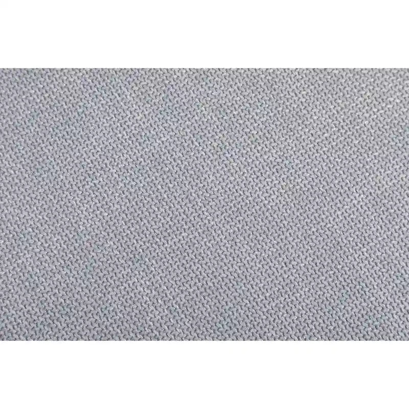 Poltrona decorativa girevole azzurra con base in legno marrone