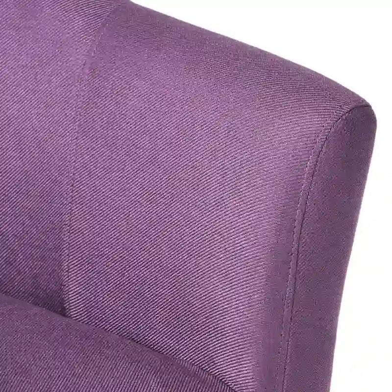 Upholstered Fabric Armchair with Curved Arms and Black Legs