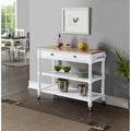French Country Butcher Block Kitchen Cart with Drawers and Shelves