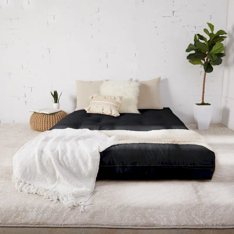 10-Zoll-Futonmatratze in Queen-Size mit gestepp­tem Bezug