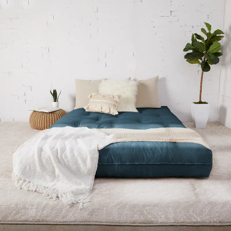 10-Zoll-Futonmatratze in Queen-Size mit gestepp­tem Bezug