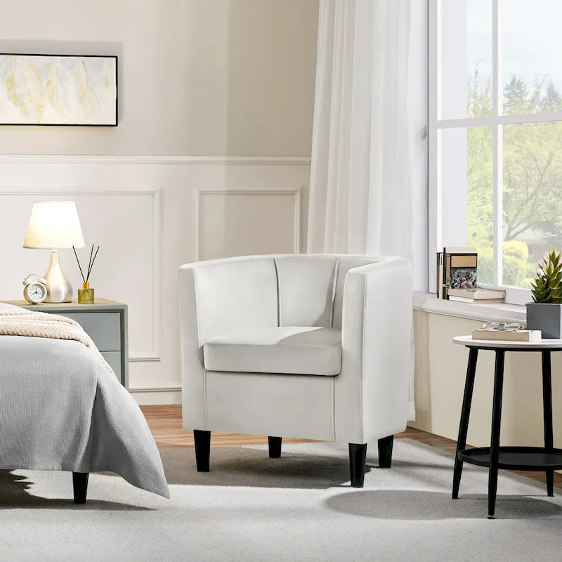 Modern Velvet Barrel Chair