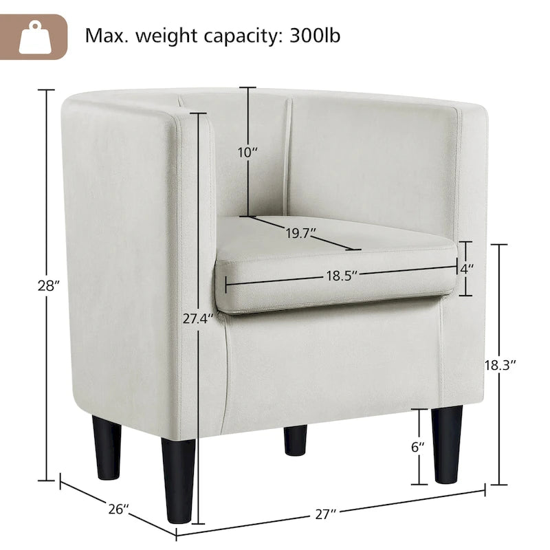 Modern Velvet Barrel Chair