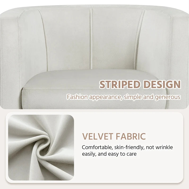 Modern Velvet Barrel Chair