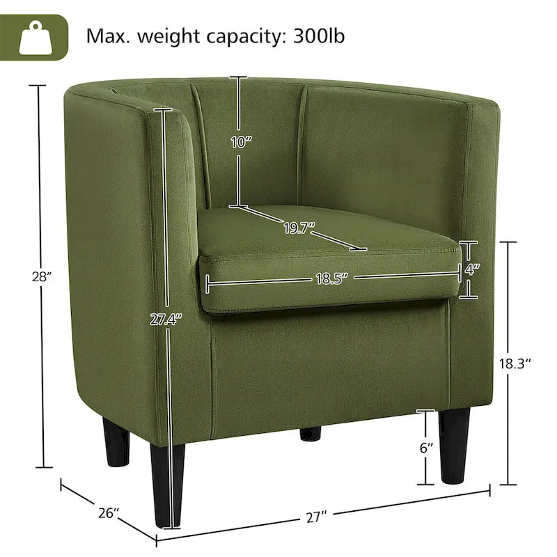 Modern Velvet Barrel Chair