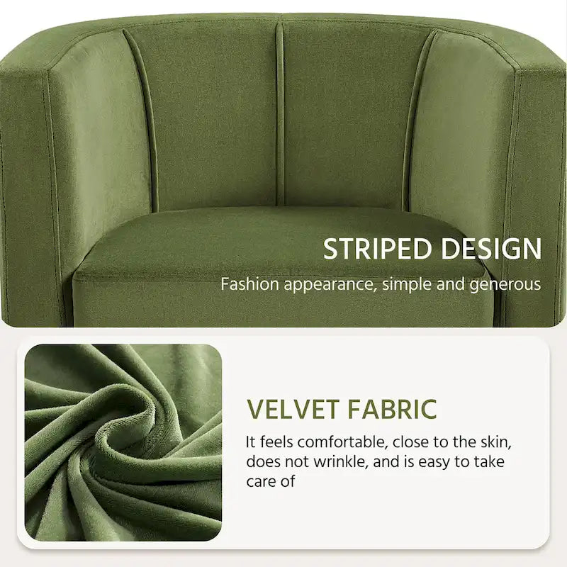 Modern Velvet Barrel Chair