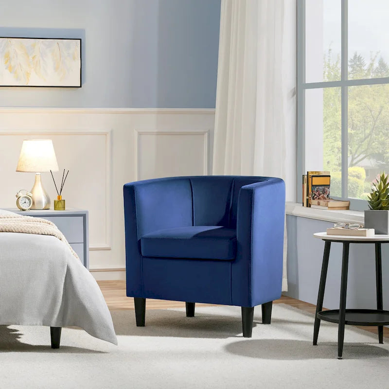 Modern Velvet Barrel Chair