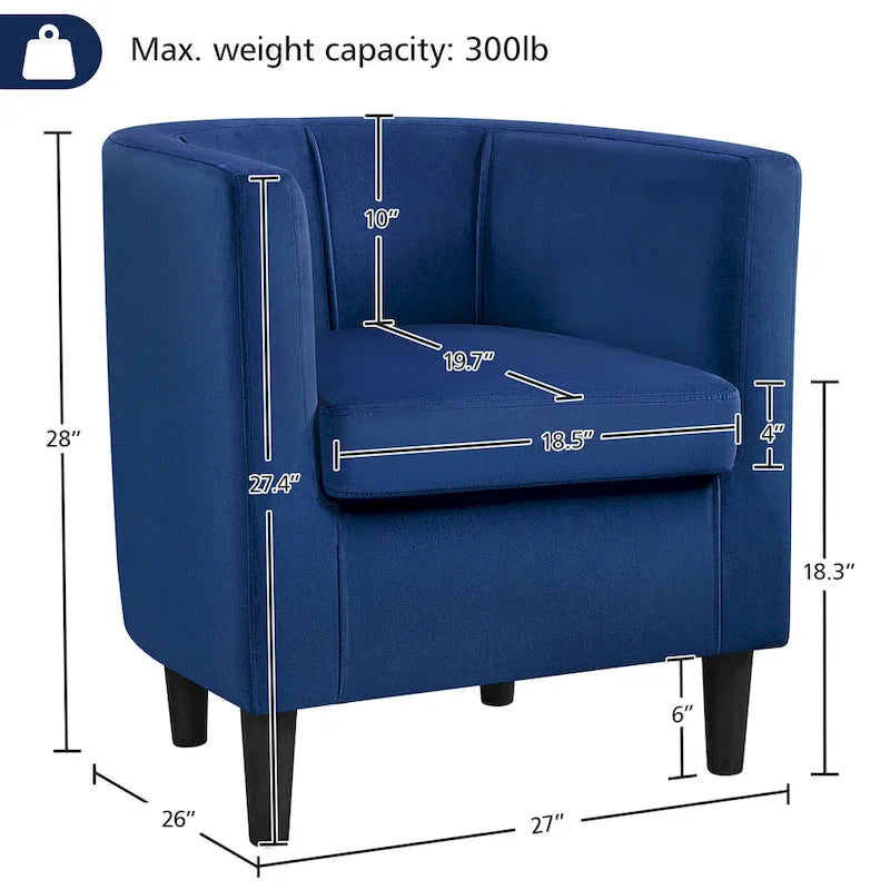 Modern Velvet Barrel Chair