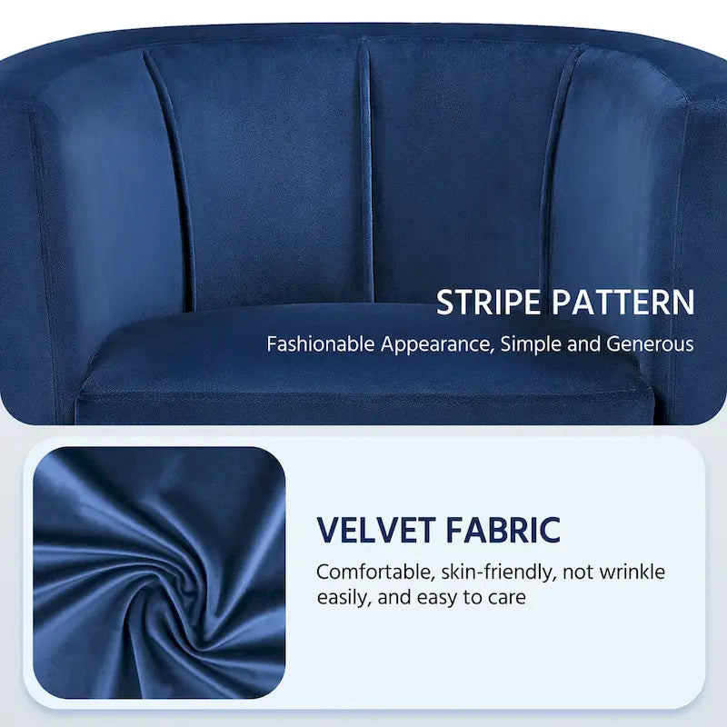 Modern Velvet Barrel Chair