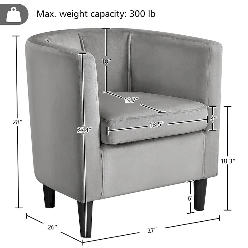 Modern Velvet Barrel Chair
