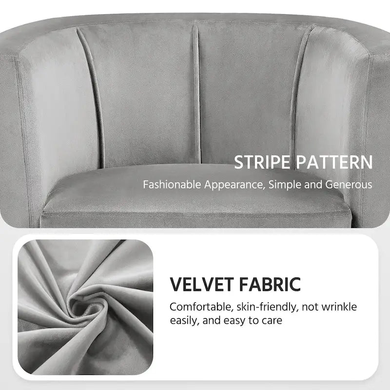 Modern Velvet Barrel Chair