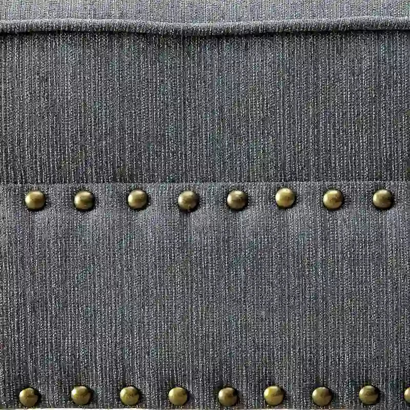 Transitional Upholstered Chaise Lounge with Nailhead Trim