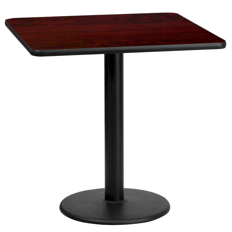 24 Square Laminate Table Top with 18 Round Table Height Base