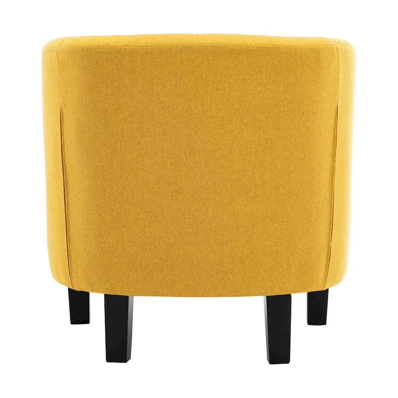 Tufted Club Chair with Black Birch Wood Base