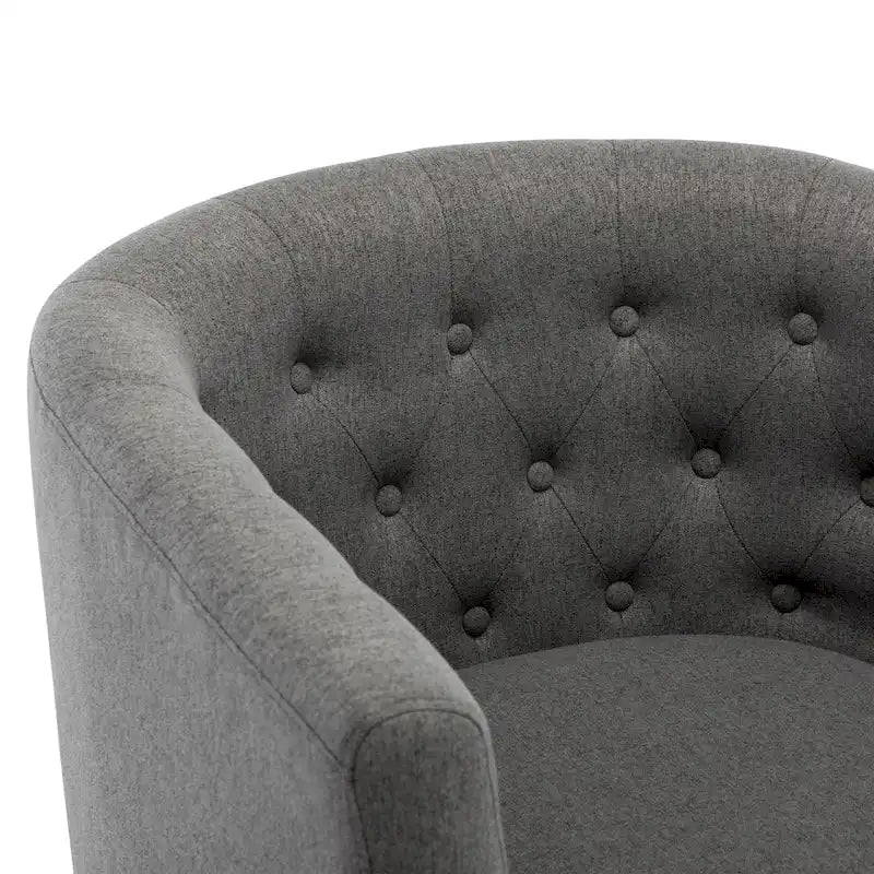 Tufted Club Chair with Black Birch Wood Base