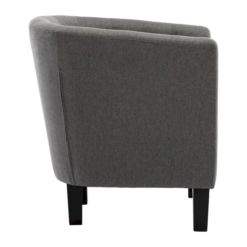 Tufted Club Chair with Black Birch Wood Base