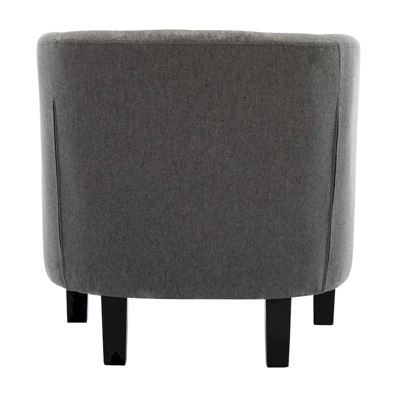 Tufted Club Chair with Black Birch Wood Base