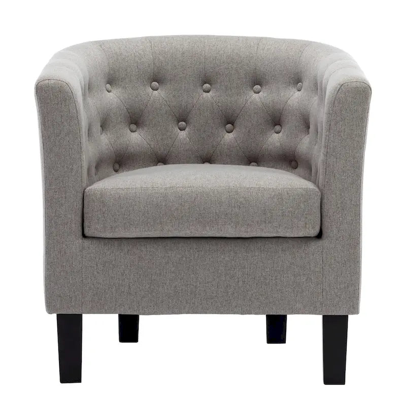 Tufted Club Chair with Black Birch Wood Base