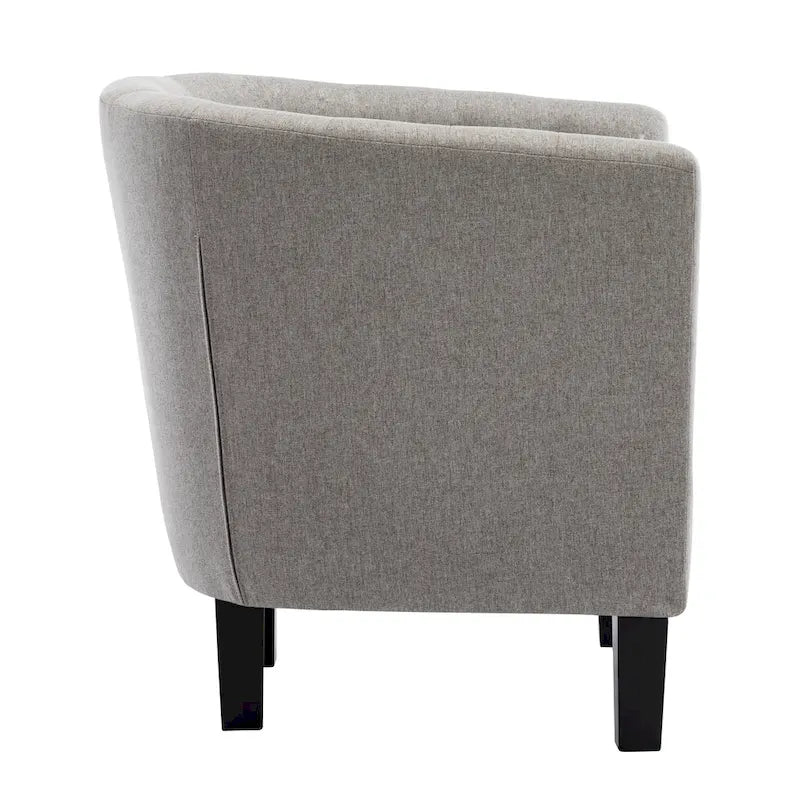 Tufted Club Chair with Black Birch Wood Base