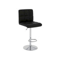 Pair of Adjustable Swivel Bar Stools with Tufted Faux Leather Seats