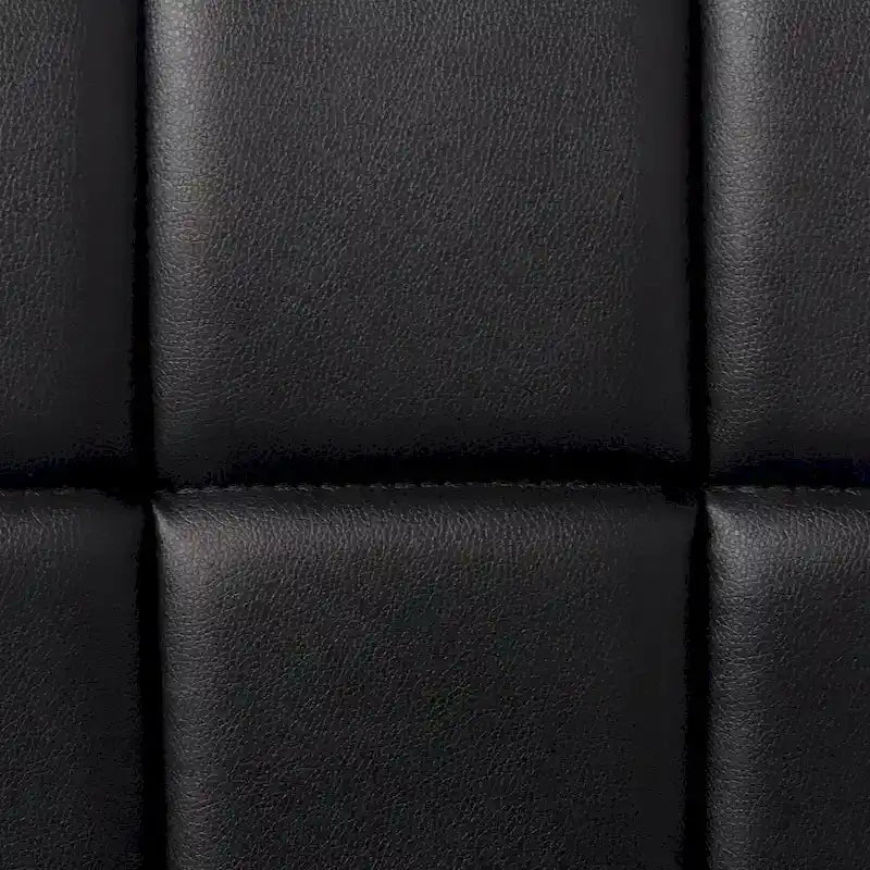 Pair of Adjustable Swivel Bar Stools with Tufted Faux Leather Seats