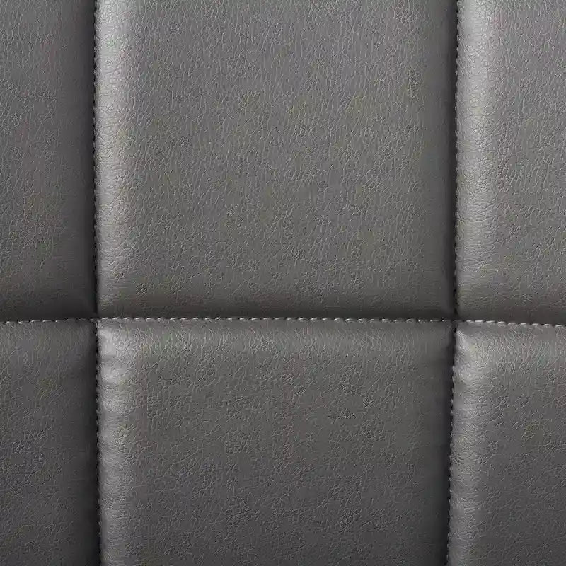 Pair of Adjustable Swivel Bar Stools with Tufted Faux Leather Seats