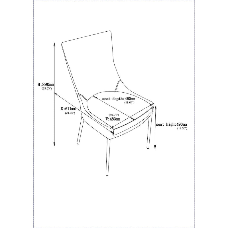 Brown Faux Leather Dining Chairs with Stainless Steel Legs, Pair