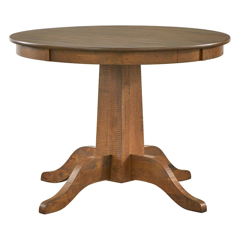 42-Inch Round Walnut Dining Table with Pedestal Base