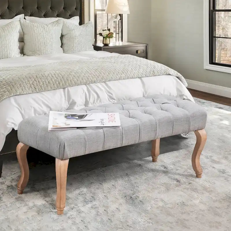 Tufted Upholstered Entryway Bench with Plush Seat