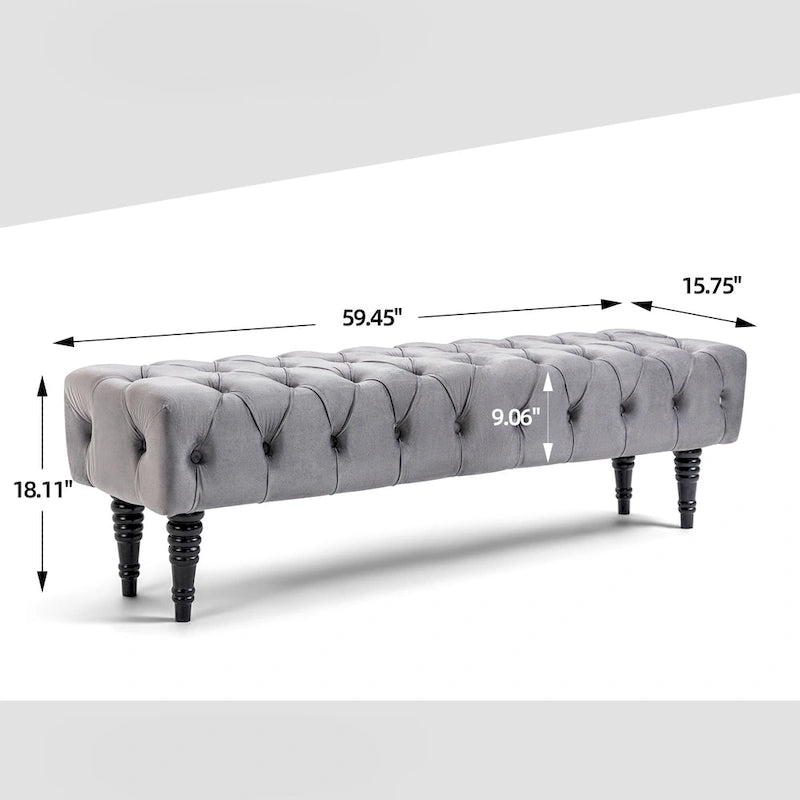 Tufted Upholstered Entryway Bench with Plush Seat