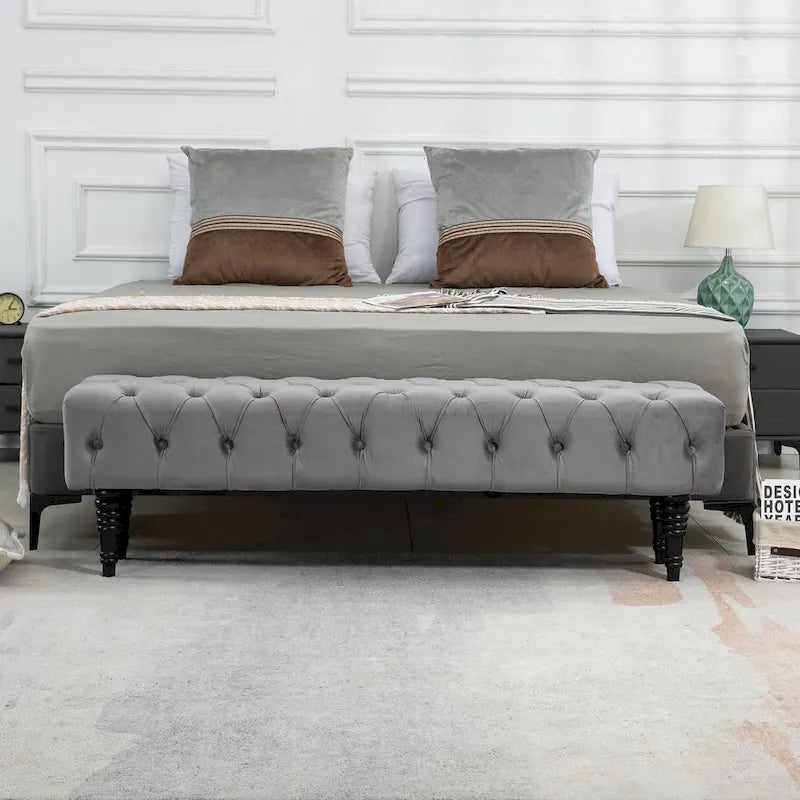 Tufted Upholstered Entryway Bench with Plush Seat