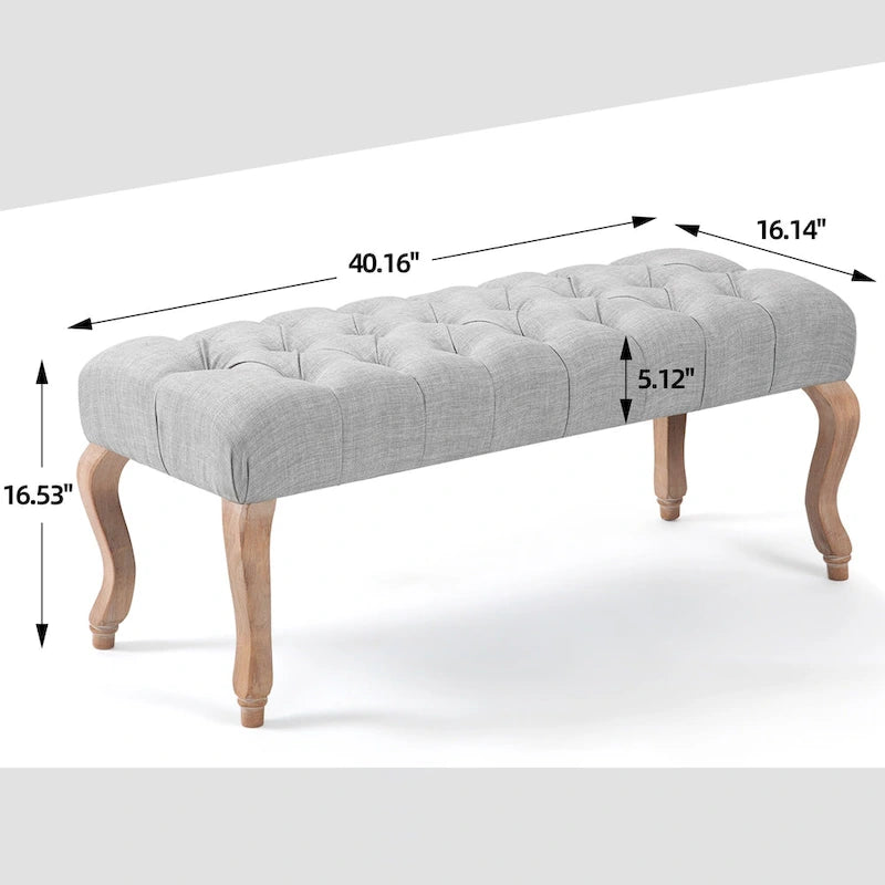 Tufted Upholstered Entryway Bench with Plush Seat
