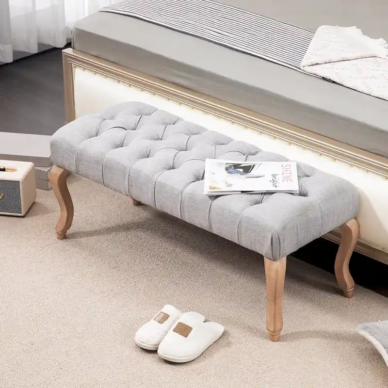 Tufted Upholstered Entryway Bench with Plush Seat
