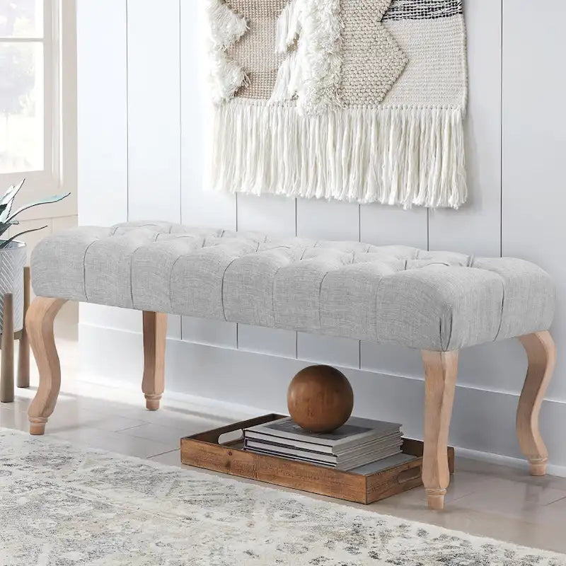 Tufted Upholstered Entryway Bench with Plush Seat