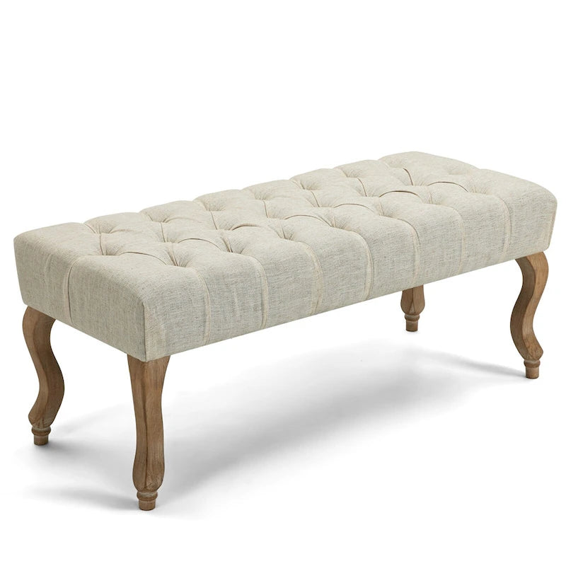 Tufted Upholstered Entryway Bench with Plush Seat