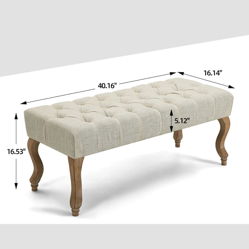 Tufted Upholstered Entryway Bench with Plush Seat