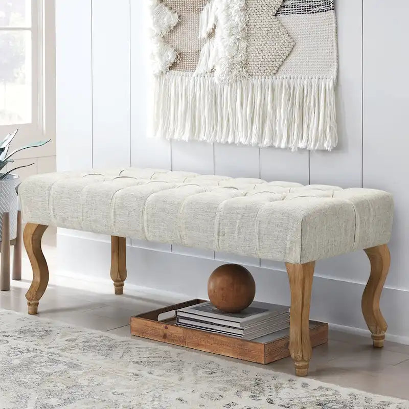 Tufted Upholstered Entryway Bench with Plush Seat