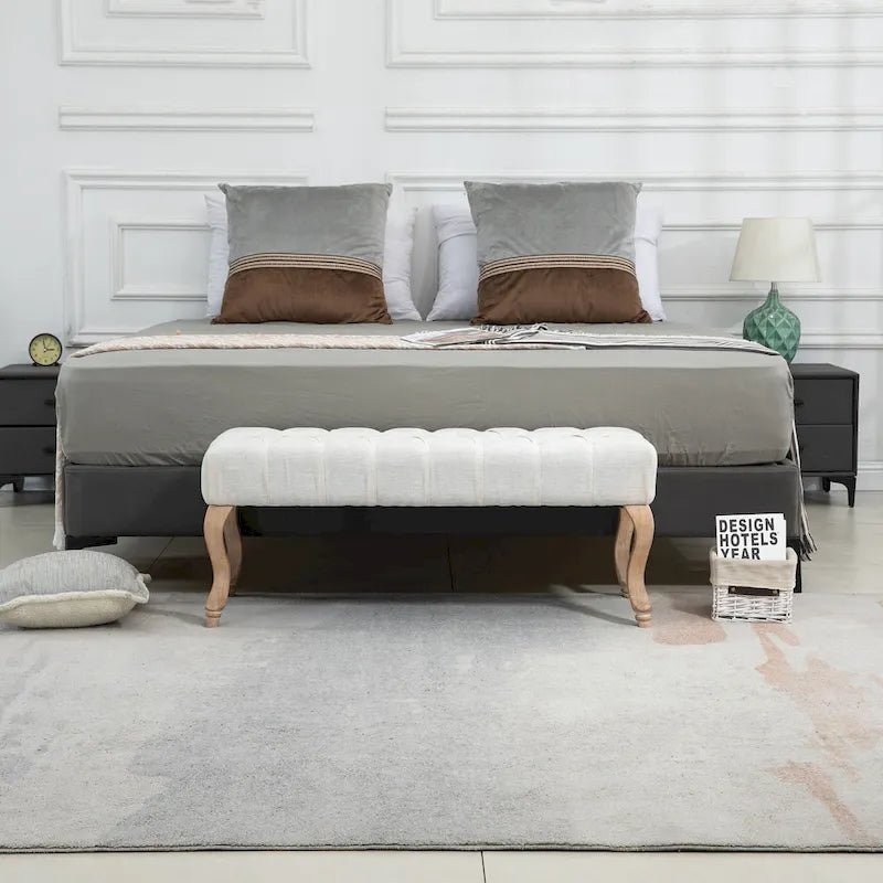 Tufted Upholstered Entryway Bench with Plush Seat